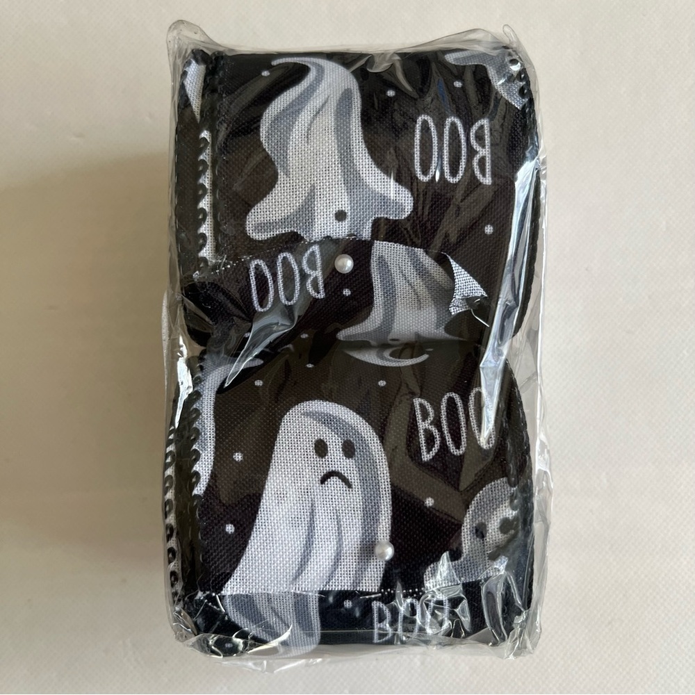 Halloween Ghost Wired Edge Ribbon 24 Yards Craft Wreath